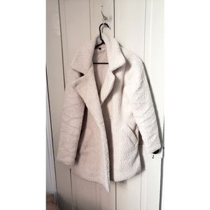White Fuzzy Faux Fur Coat